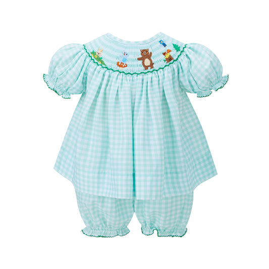 Forest Friends Smocked Short Set